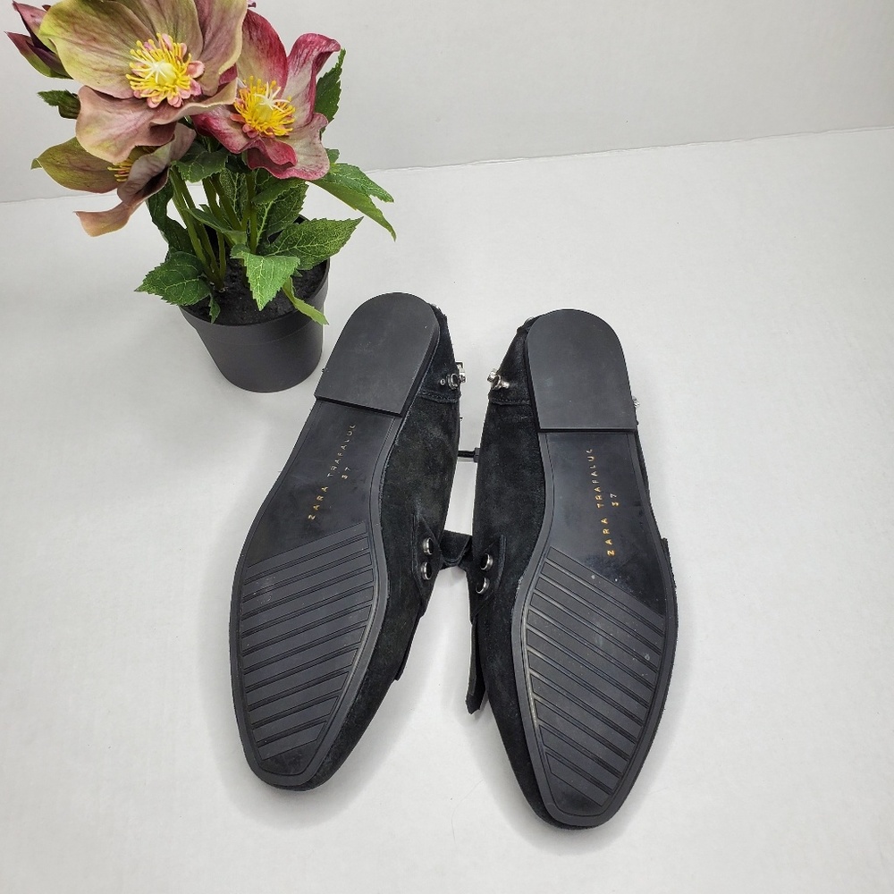 NWT Zara Studded Leather Loafers - Picture 6 of 6